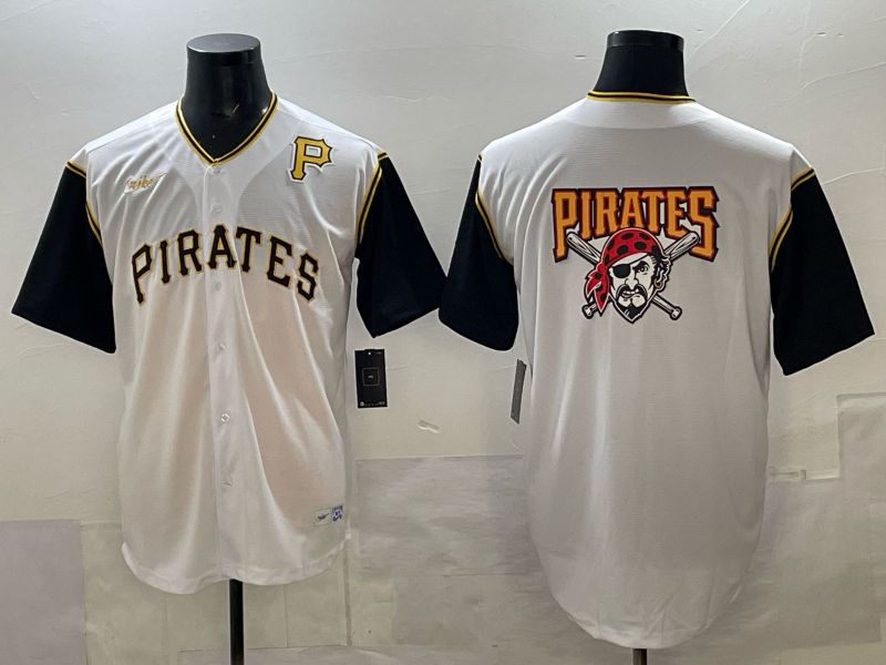 Men Pittsburgh Pirates Blank White Throwback Nike MLB 2025 Jersey 07